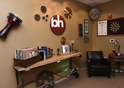 brian d halls office, line with rock and roll memorabilia
